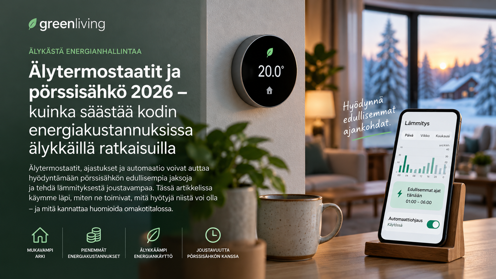 Älytermostaatit ja pörssisähkö omakotitalossa