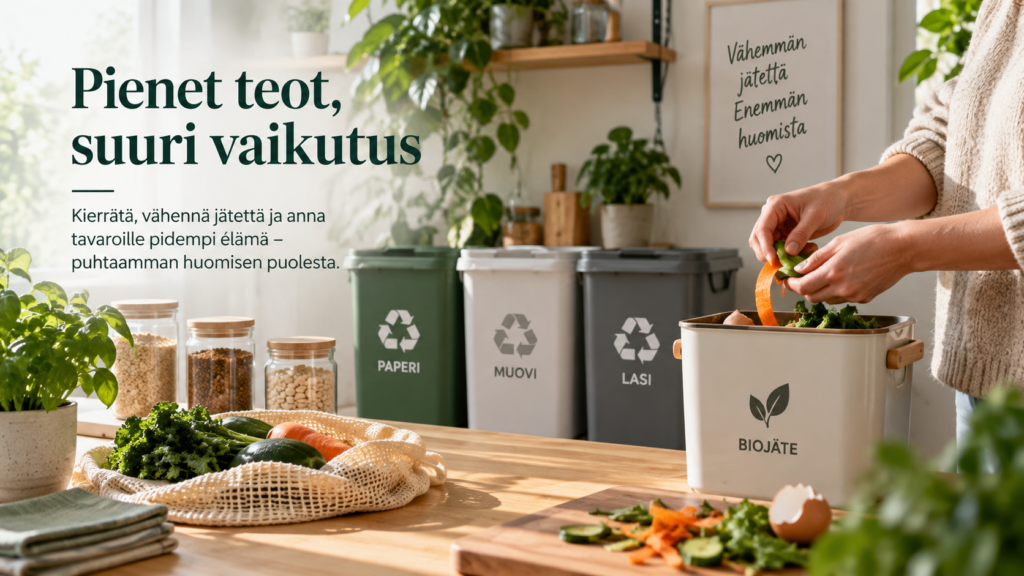 Jätteiden vähentäminen kotona – kierrätys, biojäte ja ruokahävikki