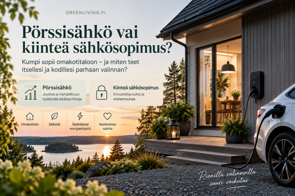 Pörssisähkö vai kiinteä sähkösopimus 2026 – kumpi kannattaa omakotitaloon