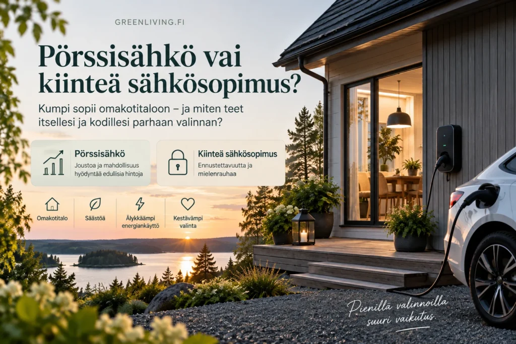 Pörssisähkö vai kiinteä sähkösopimus 2026 – kumpi kannattaa omakotitaloon
