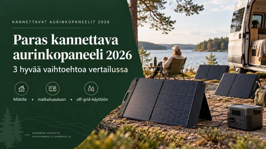 Paras kannettava aurinkopaneeli 2026 – 3 hyvää vaihtoehtoa vertailussa